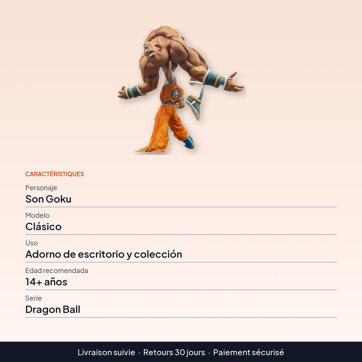 Figura de acción de Son Goku de Dragon Ball para escritorio : caractéristiques