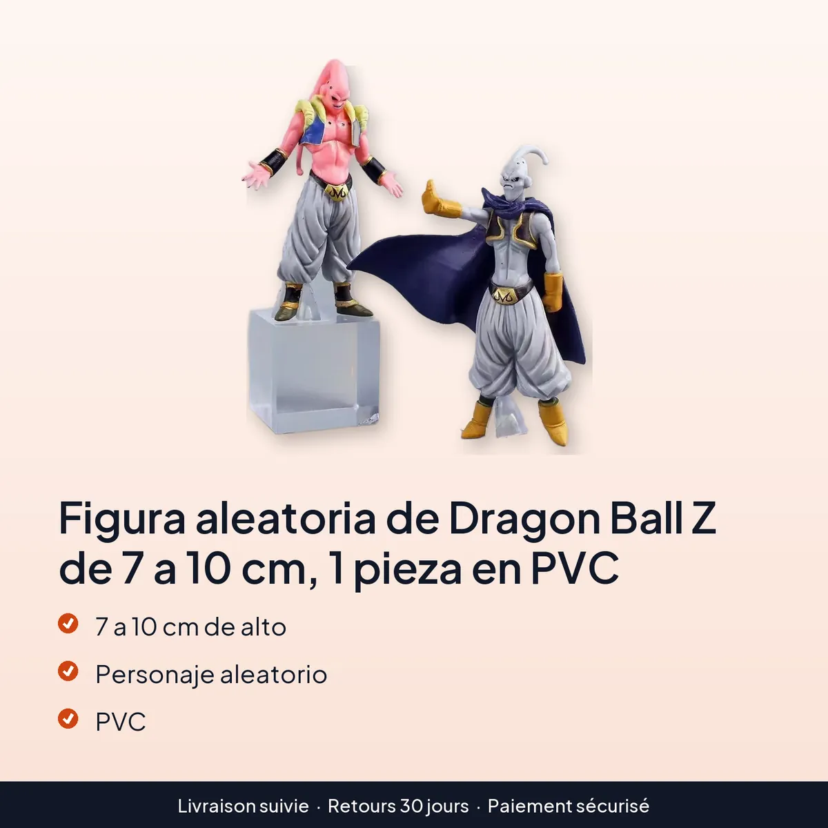 Figura aleatoria de Dragon Ball Z de 7 a 10 cm, 1 pieza en PVC : 7 a 10 cm de alto, personaje aleatorio, pvc