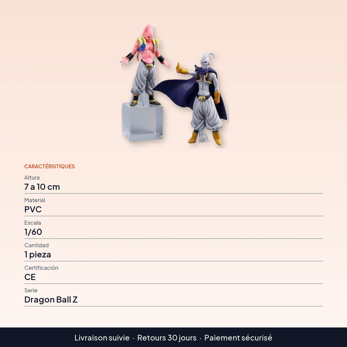 Figura aleatoria de Dragon Ball Z de 7 a 10 cm, 1 pieza en PVC : caractéristiques