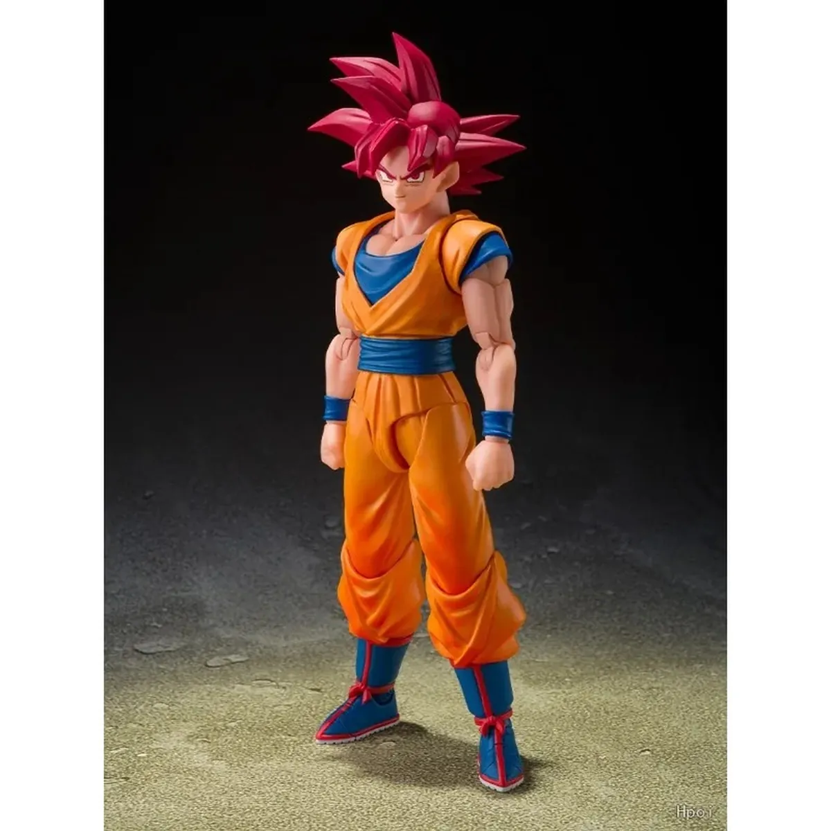 Figura articulada de Super Saiyan God Goku con aura y 3 rostros – vue 2