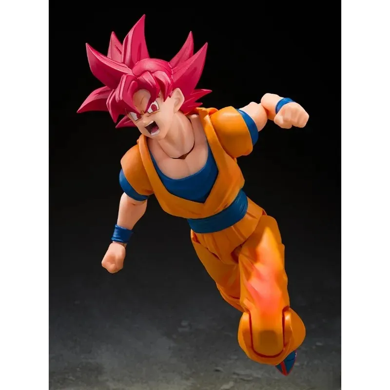 Figura articulada de Super Saiyan God Goku con aura y 3 rostros – Dos opciones de modelo