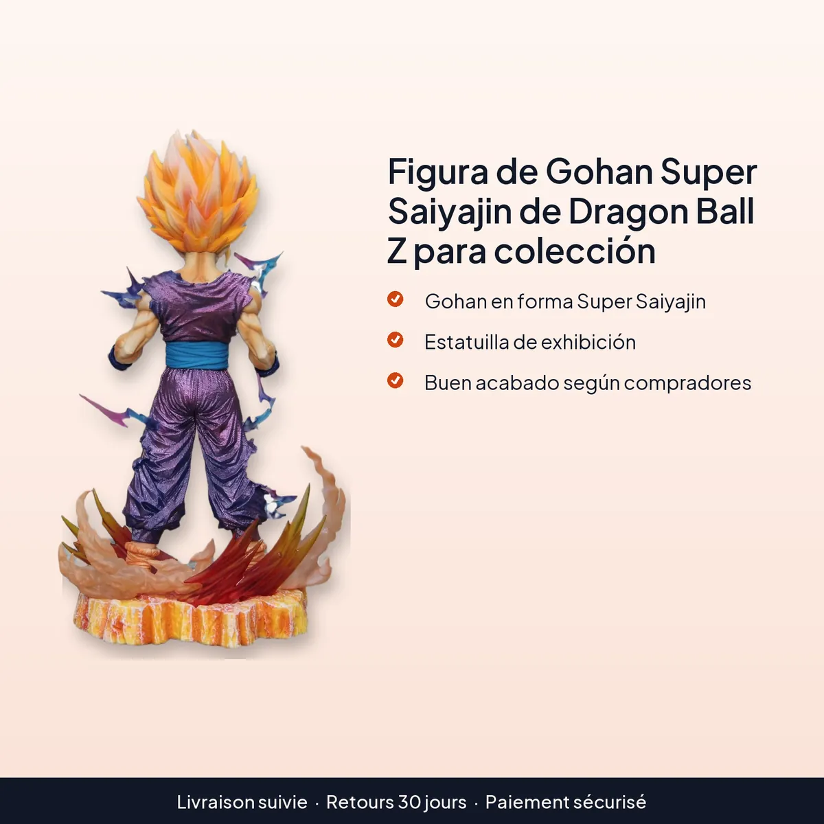 Figura de Gohan Super Saiyajin de Dragon Ball Z para colección : gohan en forma super saiyajin, estatuilla de exhibición, buen acabado según compradores