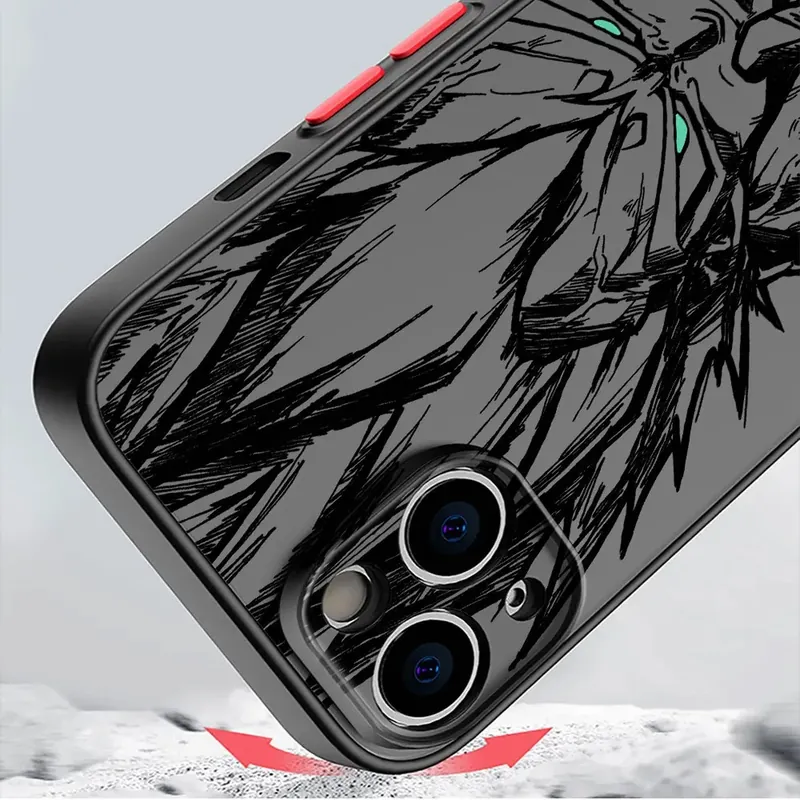 Funda de celular Dragon Ball mate con borde negro para iPhone – Un estampado que se ve bien