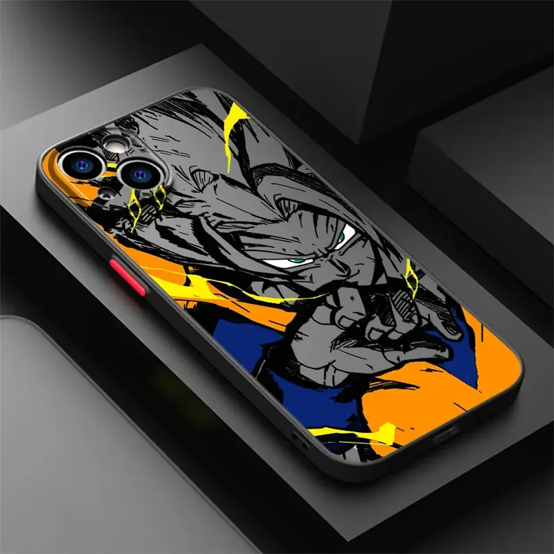 Funda de celular Dragon Ball mate con borde negro para iPhone – Del iPhone 11 al 17