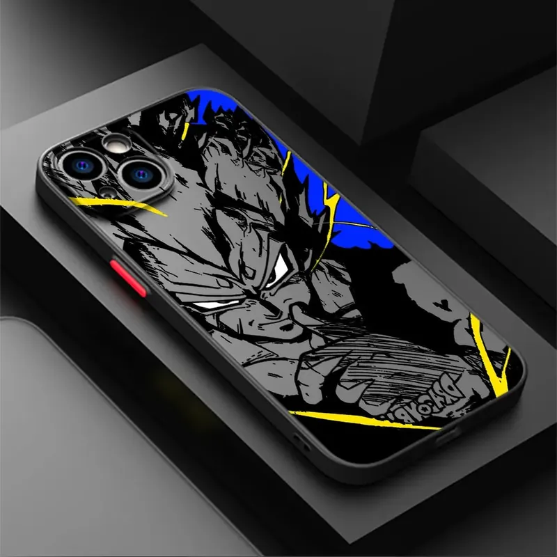 Funda de celular Dragon Ball mate con borde negro para iPhone – Colócala