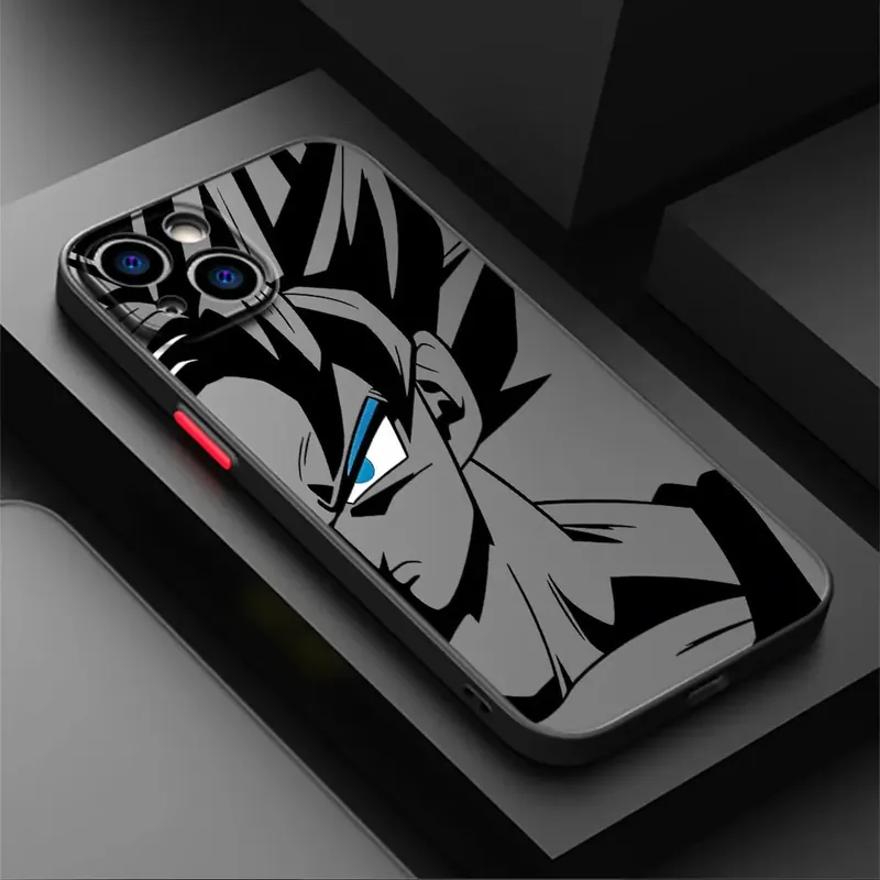 Funda de celular Dragon Ball mate con borde negro para iPhone – Disfrútala