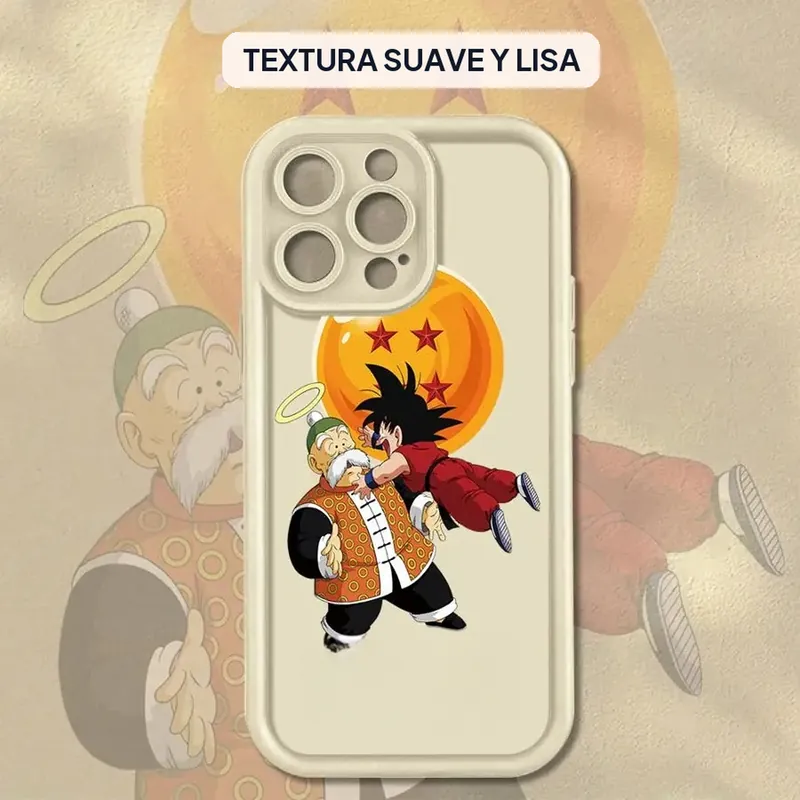 Funda de celular Dragon Ball suave de silicona para iPhone – Cuatro diseños en blanco y negro