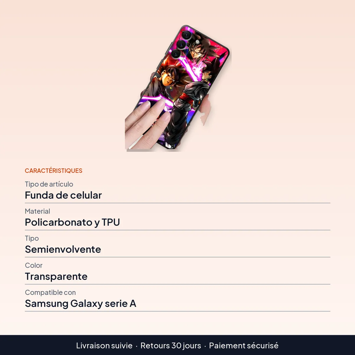Funda de celular Dragon Ball de TPU suave para Samsung Galaxy A : caractéristiques
