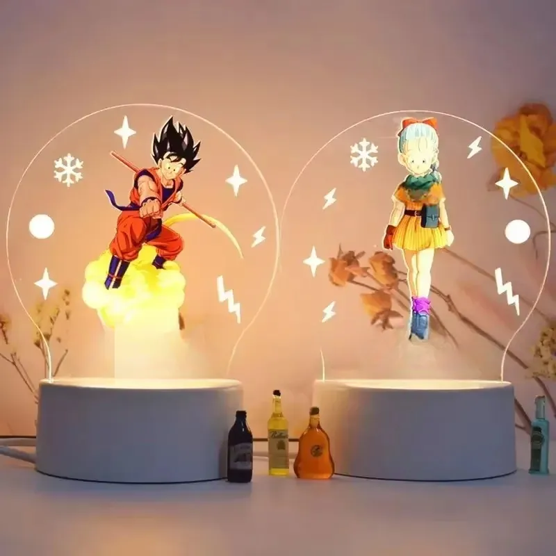 Lámpara de Dragon Ball con figura 3D y luz LED nocturna – Se conecta por USB