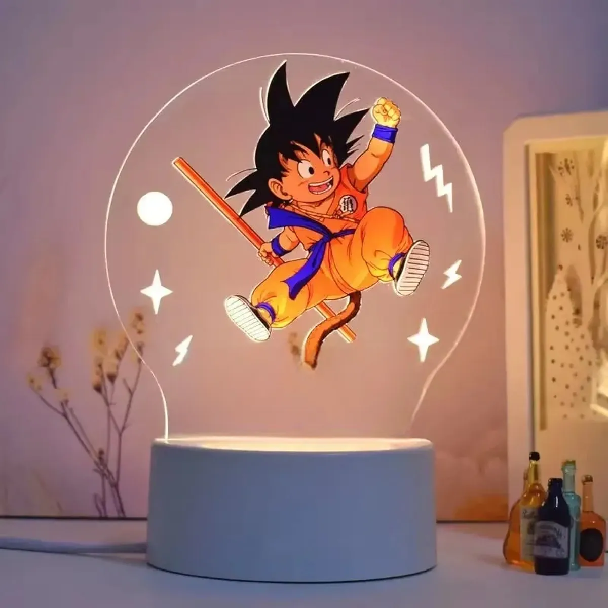 Lámpara de Dragon Ball con figura 3D y luz LED nocturna – b