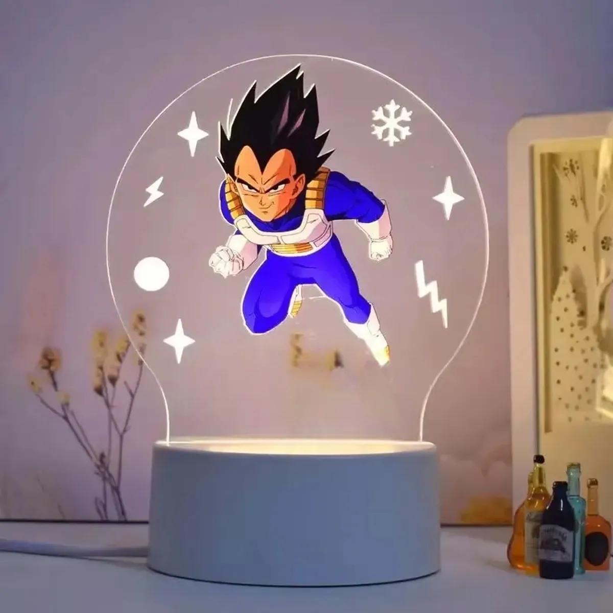 Lámpara de Dragon Ball con figura 3D y luz LED nocturna – c