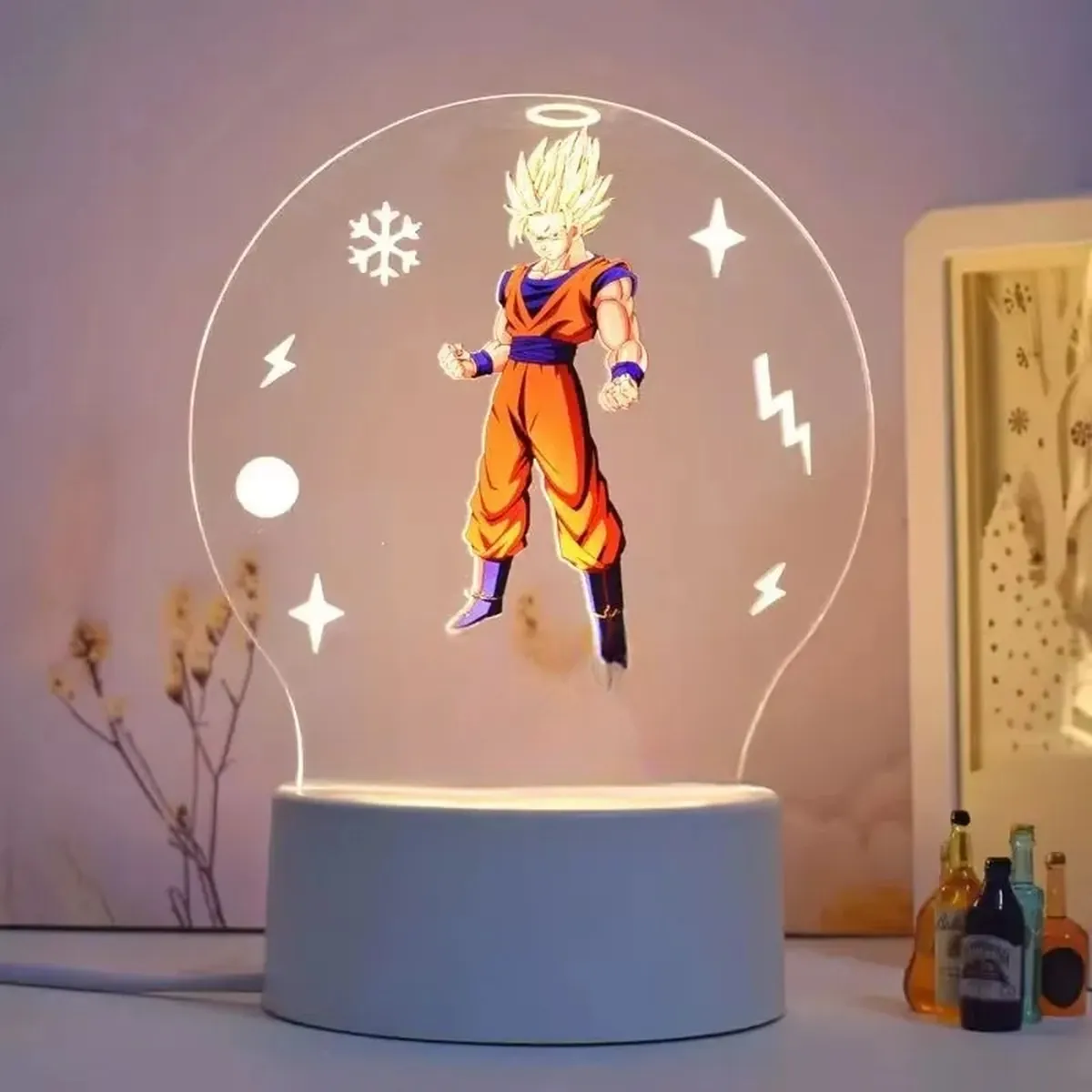 Lámpara de Dragon Ball con figura 3D y luz LED nocturna – e