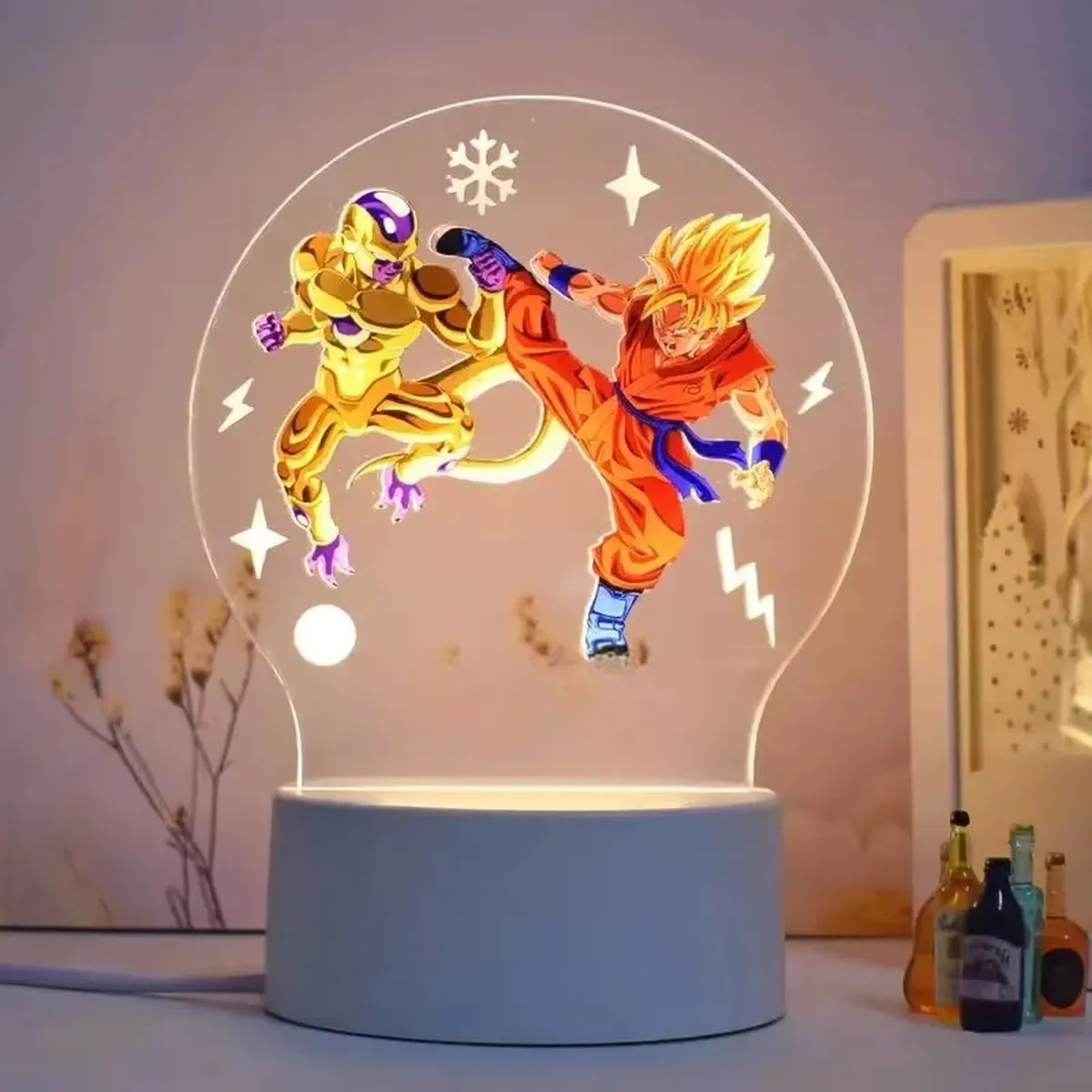 Lámpara de Dragon Ball con figura 3D y luz LED nocturna – f