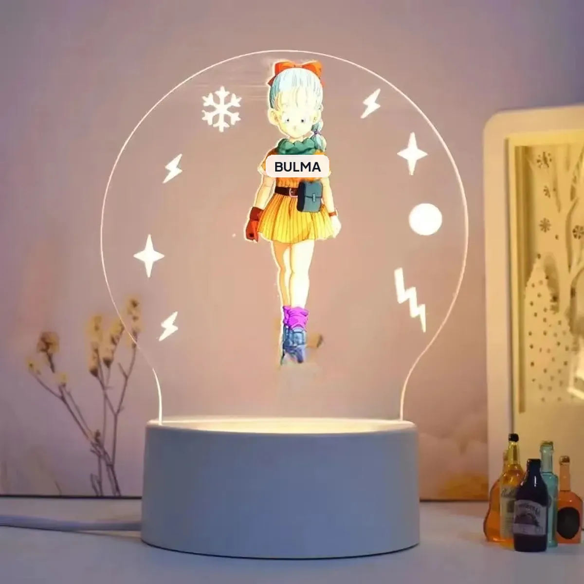 Lámpara de Dragon Ball con figura 3D y luz LED nocturna – h