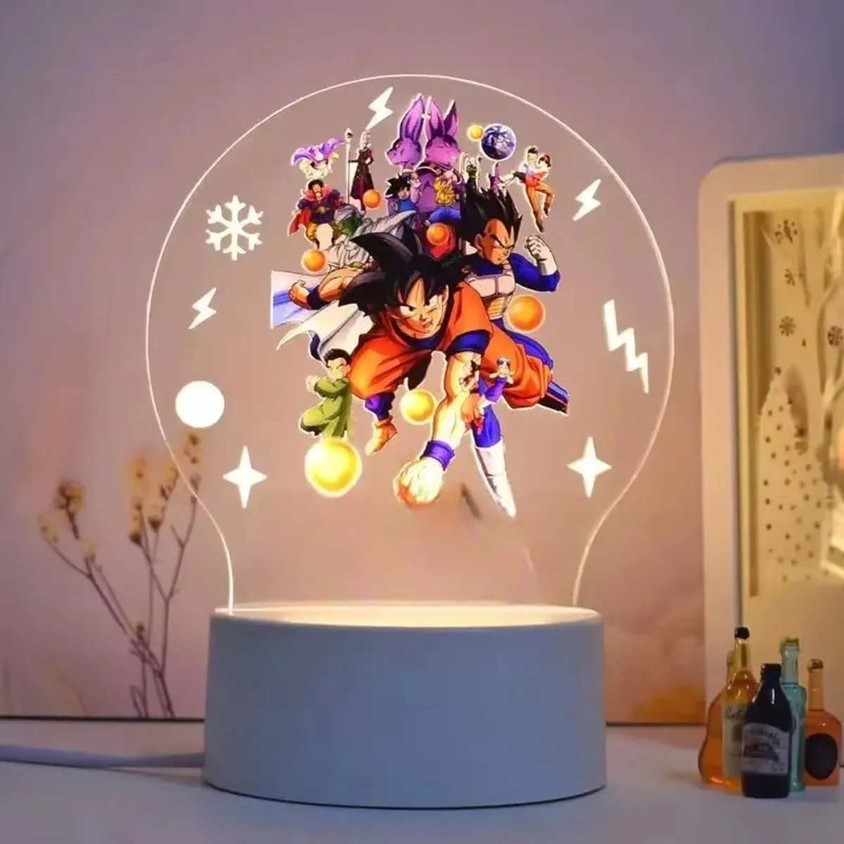 Lámpara de Dragon Ball con figura 3D y luz LED nocturna – i