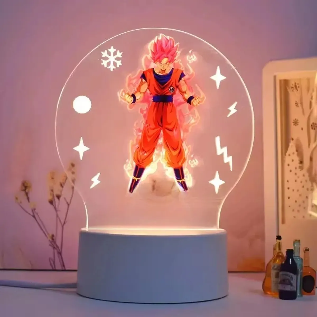 Lámpara de Dragon Ball con figura 3D y luz LED nocturna – j