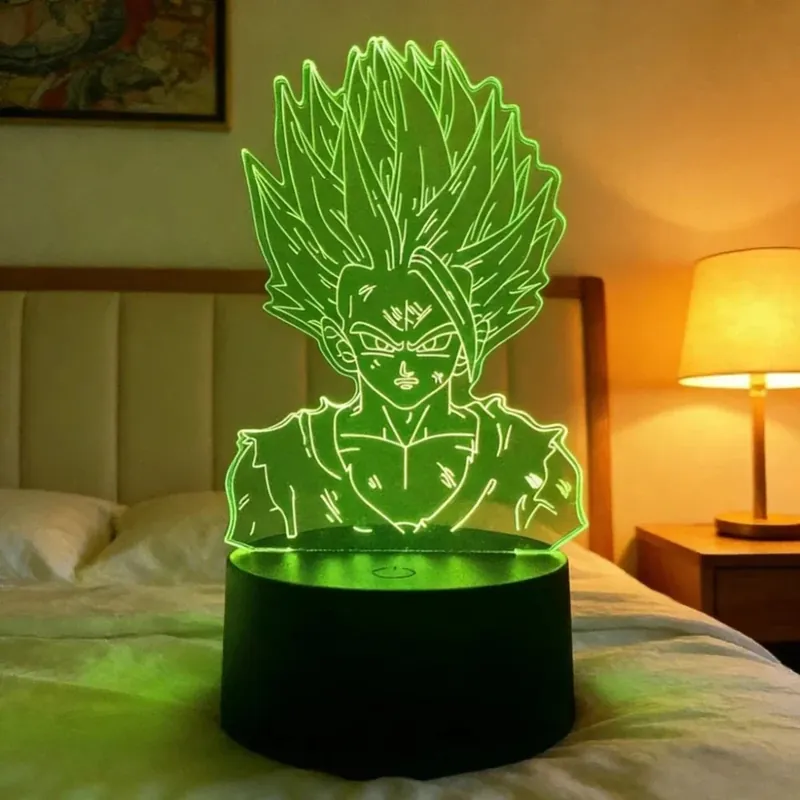 Lámpara de Dragon Ball LED 3D de Goku, con base y cable USB