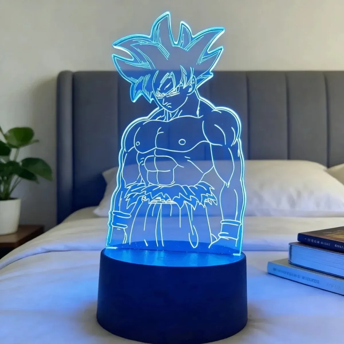 Lámpara de Dragon Ball LED 3D de Goku, con base y cable USB – vue 3