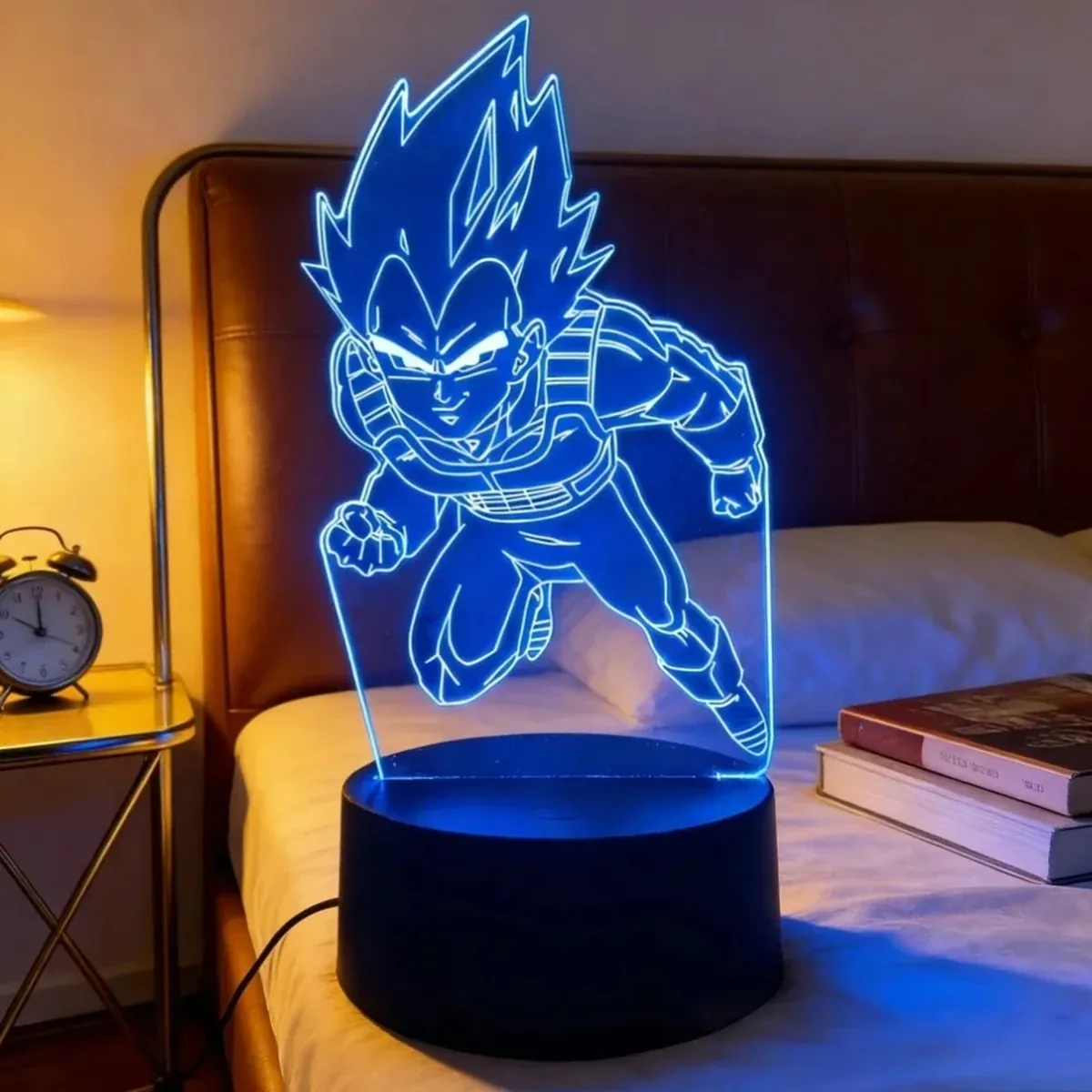 Lámpara de Dragon Ball LED 3D de Goku, con base y cable USB – vue 4