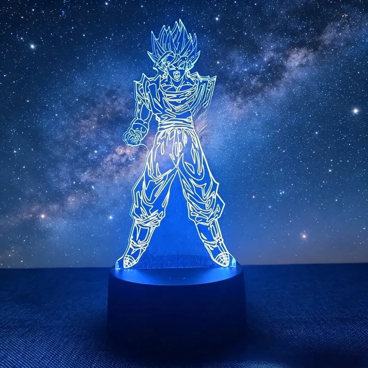 Lámpara de Dragon Ball LED 3D de Goku, con base y cable USB – modelo 10