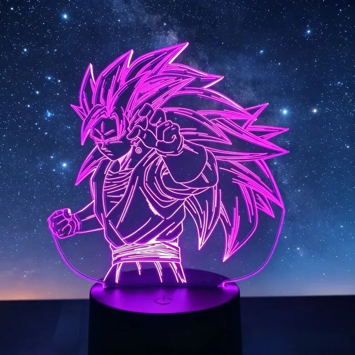 Lámpara de Dragon Ball LED 3D de Goku, con base y cable USB – modelo 13