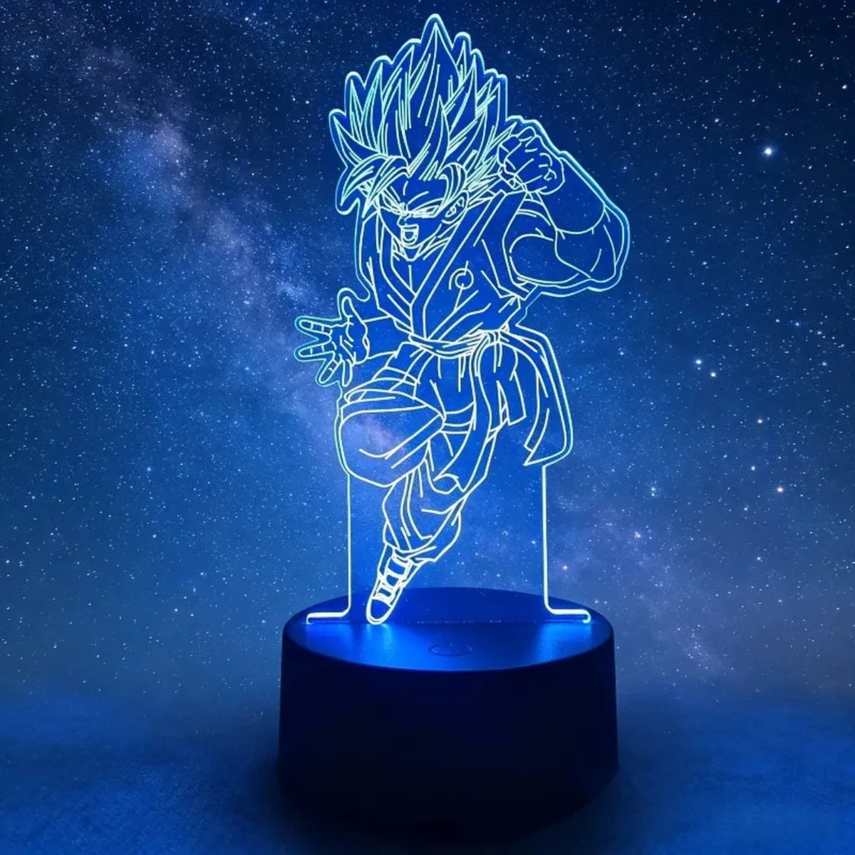 Lámpara de Dragon Ball LED 3D de Goku, con base y cable USB – modelo 14