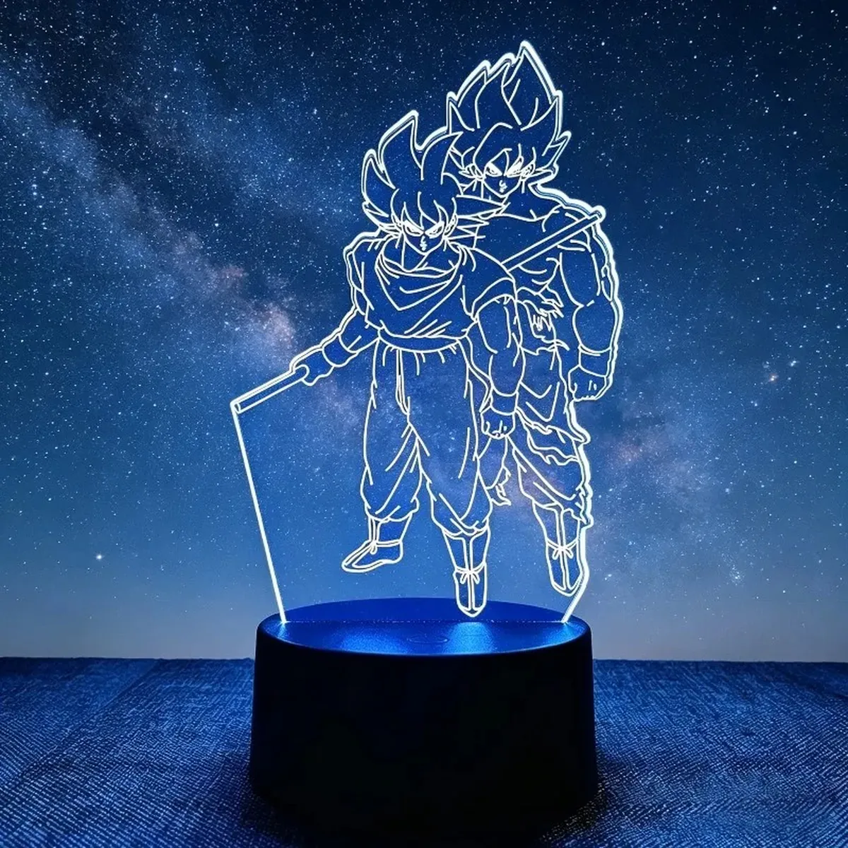 Lámpara de Dragon Ball LED 3D de Goku, con base y cable USB – modelo 15