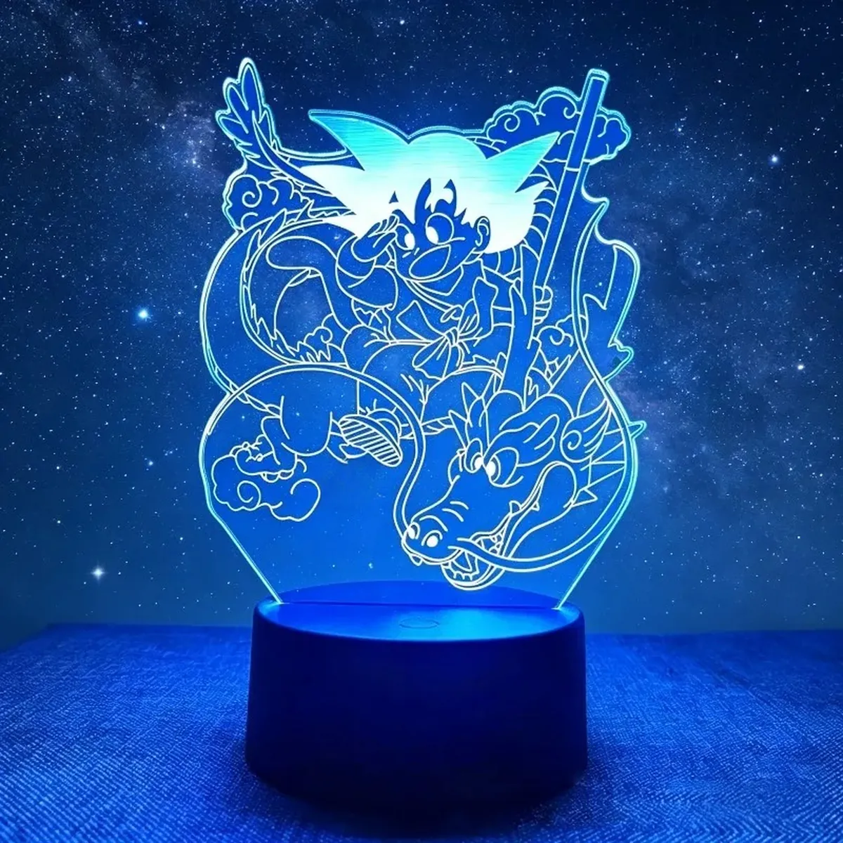 Lámpara de Dragon Ball LED 3D de Goku, con base y cable USB – modelo 19
