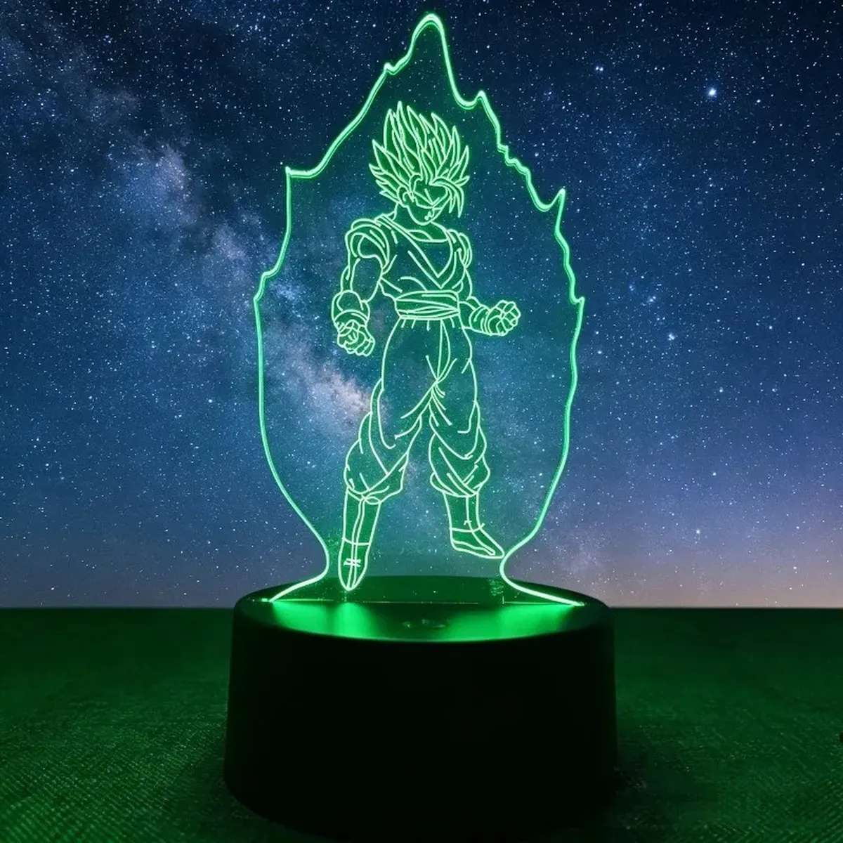 Lámpara de Dragon Ball LED 3D de Goku, con base y cable USB – modelo 5