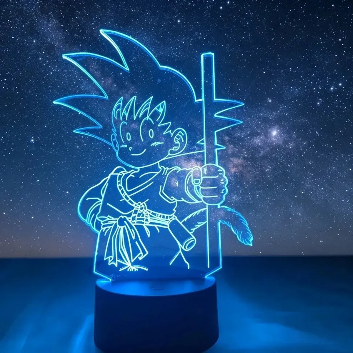 Lámpara de Dragon Ball LED 3D de Goku, con base y cable USB – modelo 6