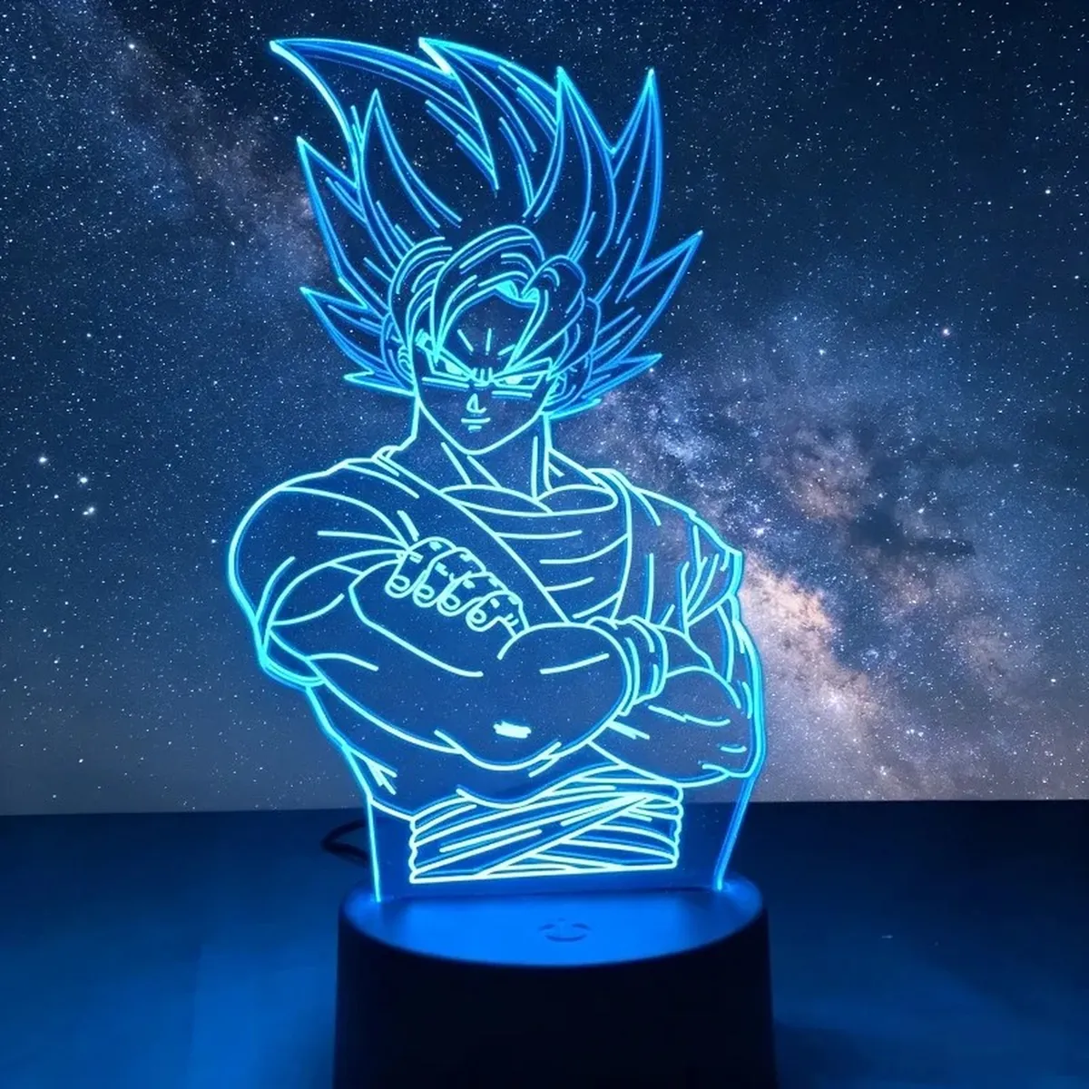 Lámpara de Dragon Ball LED 3D de Goku, con base y cable USB – modelo 7