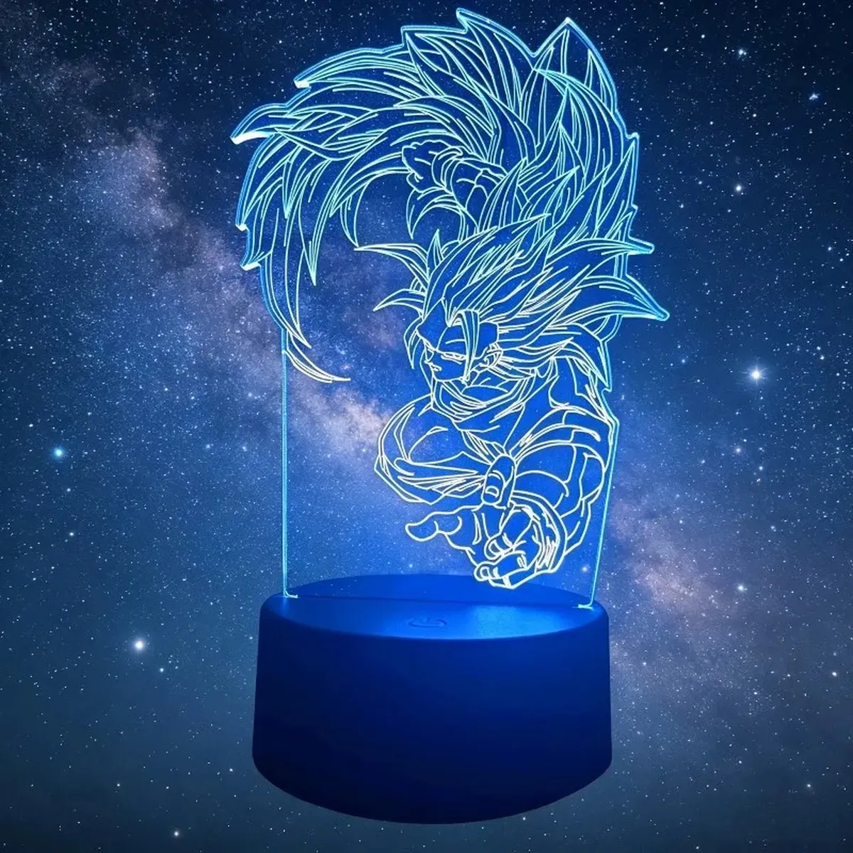 Lámpara de Dragon Ball LED 3D de Goku, con base y cable USB – modelo 9