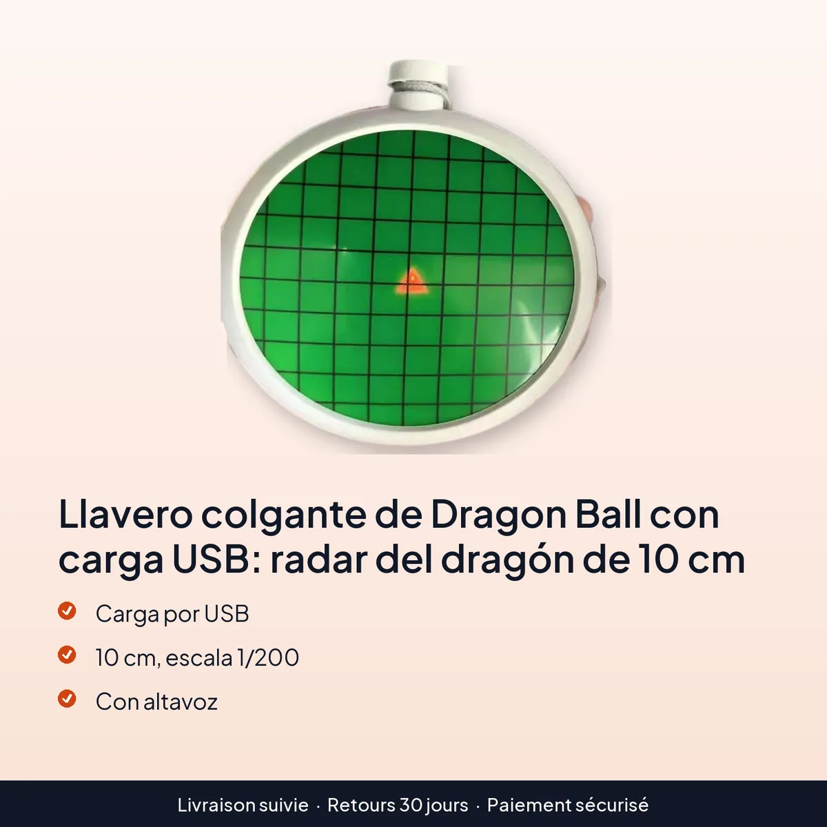 Llavero colgante de Dragon Ball con carga USB: radar del dragón de 10 cm : carga por usb, 10 cm, escala 1/200, con altavoz