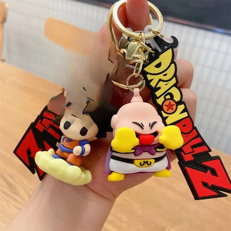 Llavero de Dragon Ball colgante creativo de Goku y Vegeta