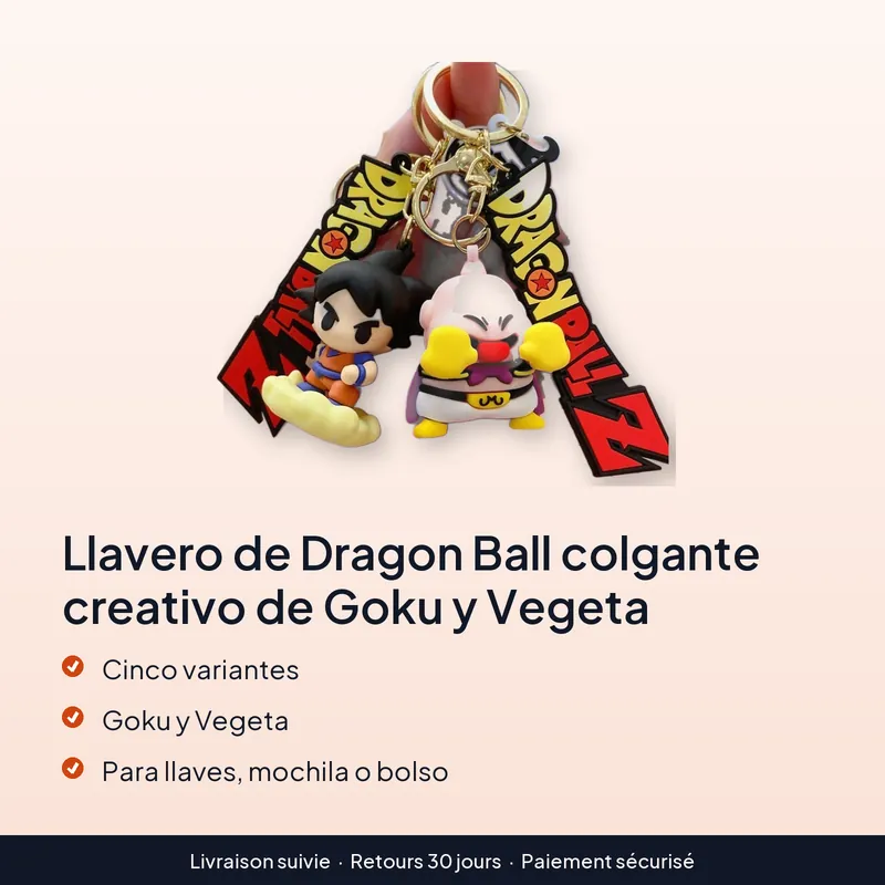 Llavero de Dragon Ball colgante creativo de Goku y Vegeta – Para personalizar mochila o bolso