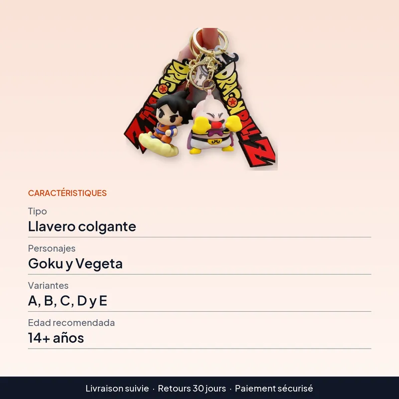 Llavero de Dragon Ball colgante creativo de Goku y Vegeta – Opiniones y datos de la ficha