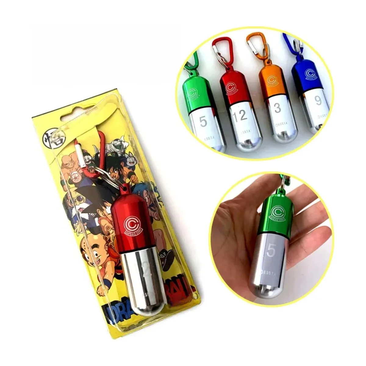 Llavero de Dragon Ball de metal, organizador de pastillas portátil – vue 2