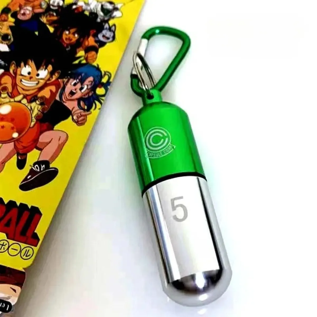 Llavero de Dragon Ball de metal, organizador de pastillas portátil – dragon ball b