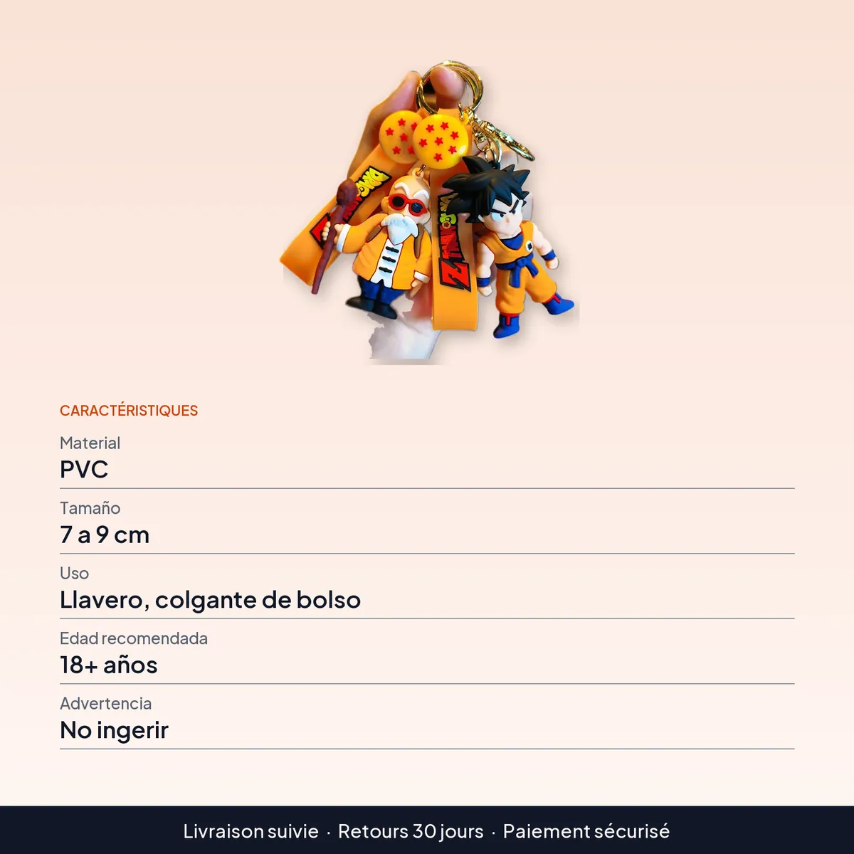 Llavero de Dragon Ball de PVC con figuras de personajes : caractéristiques