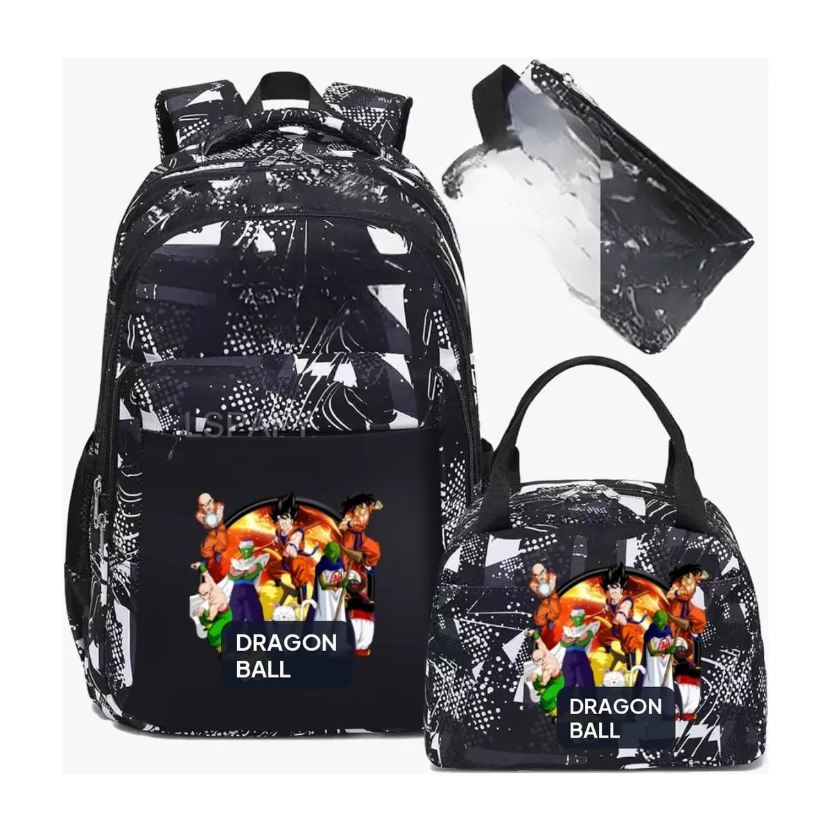 Mochila de Dragon Ball de camuflaje, lote de 3, para la escuela – vue 2