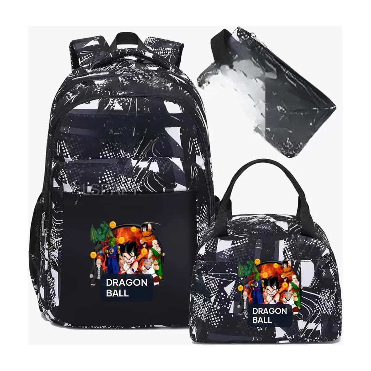 Mochila de Dragon Ball de camuflaje, lote de 3, para la escuela – vue 3