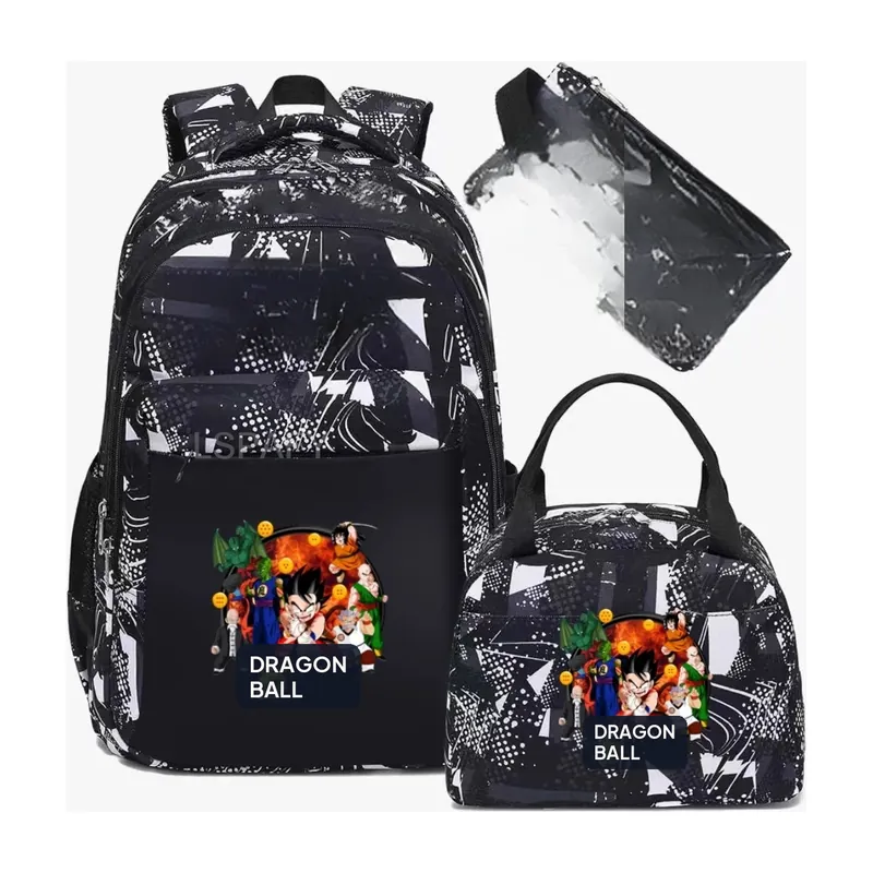 Mochila de Dragon Ball de camuflaje, lote de 3, para la escuela – Un lote de tres