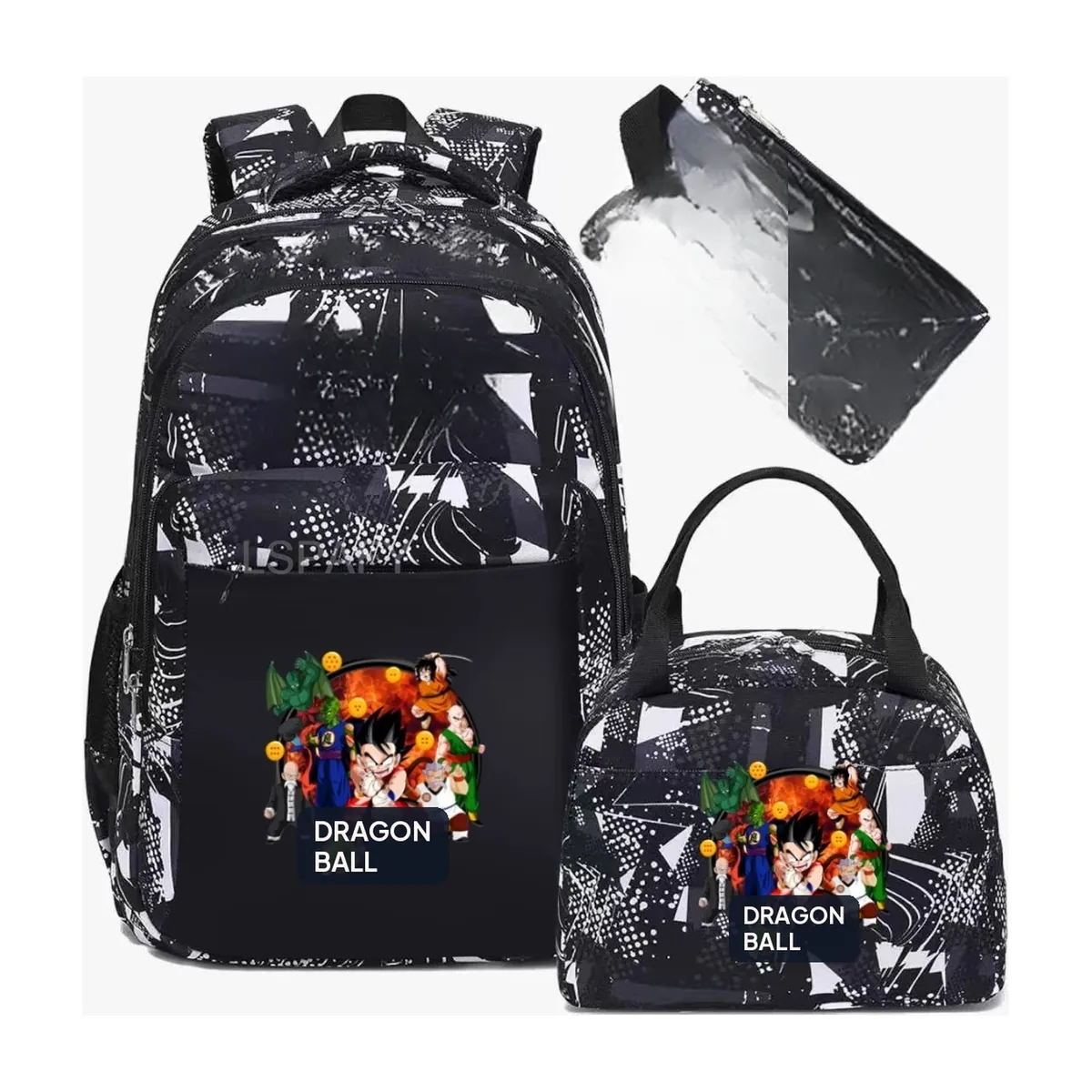 Mochila de Dragon Ball de camuflaje, lote de 3, para la escuela – modelo 02