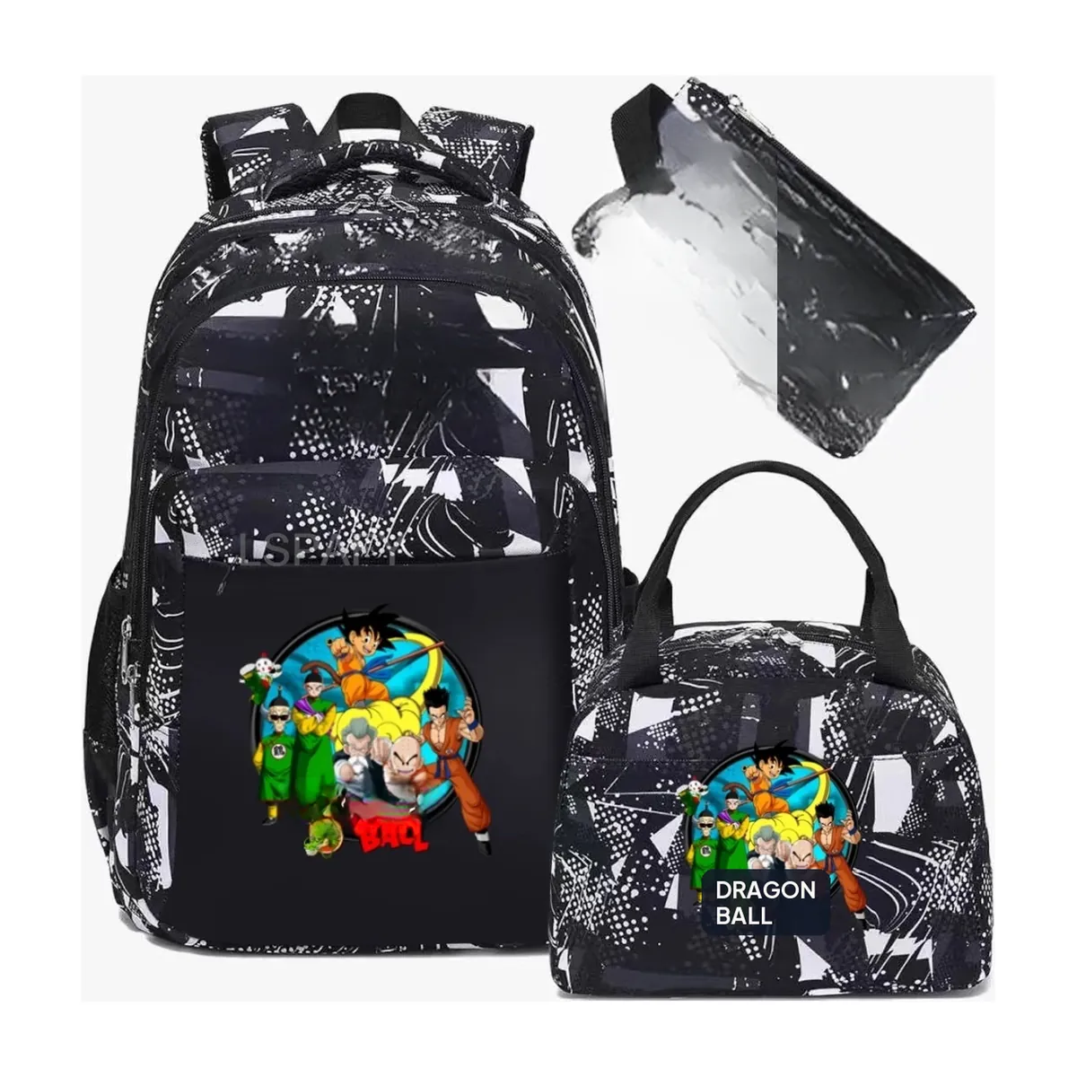 Mochila de Dragon Ball de camuflaje, lote de 3, para la escuela – modelo 04