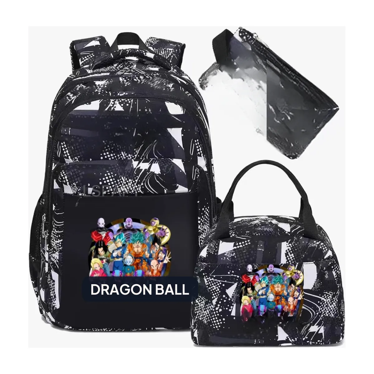 Mochila de Dragon Ball de camuflaje, lote de 3, para la escuela – modelo 05