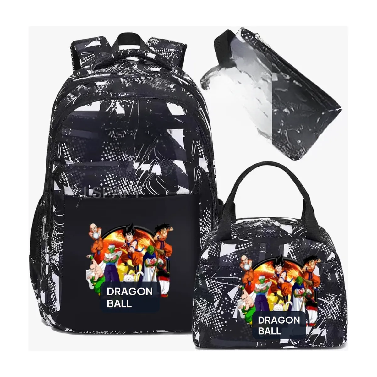 Mochila de Dragon Ball de camuflaje, lote de 3, para la escuela – modelo 06
