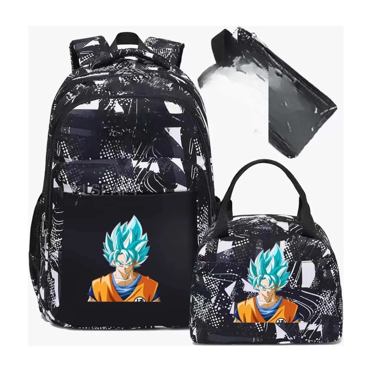 Mochila de Dragon Ball de camuflaje, lote de 3, para la escuela – modelo 07