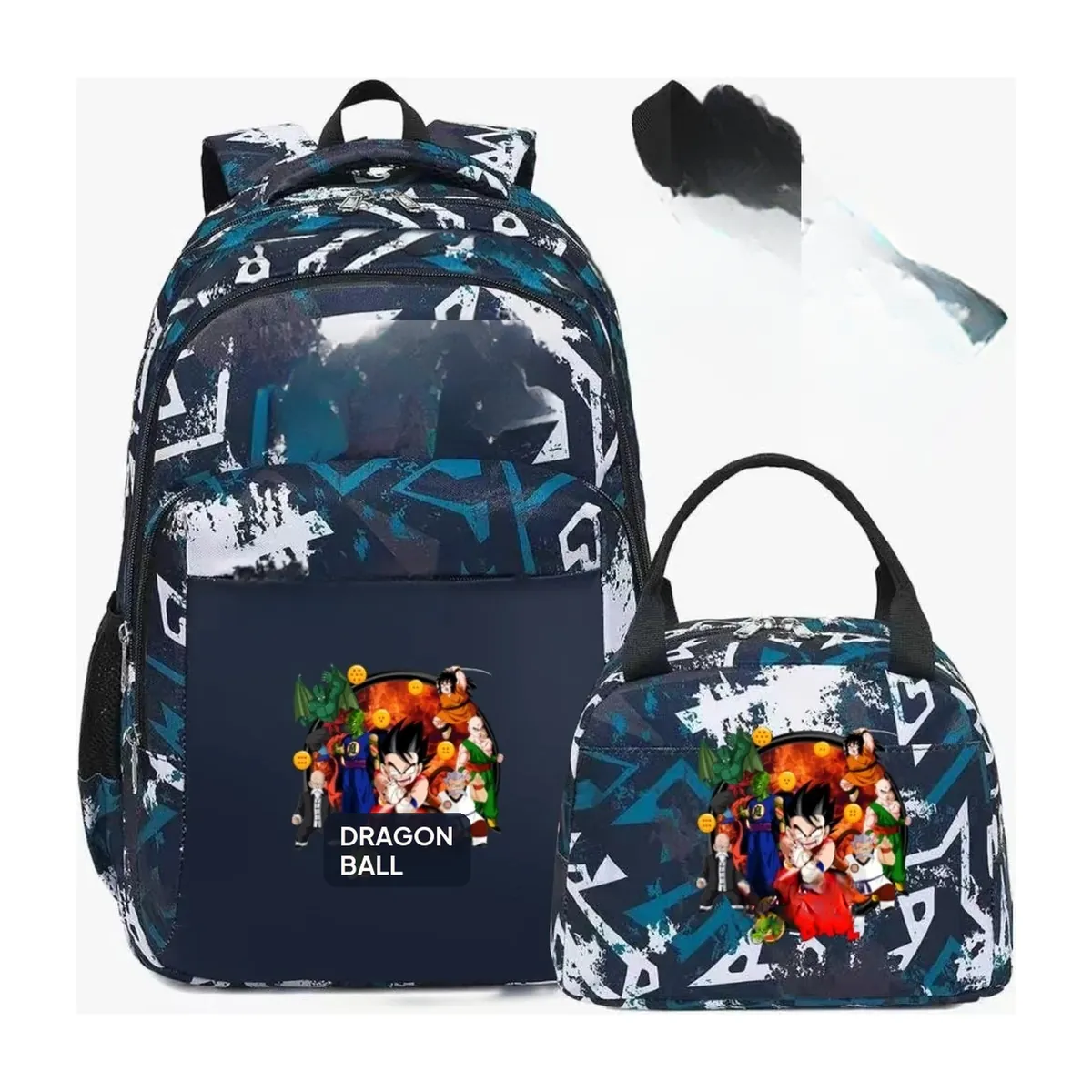 Mochila de Dragon Ball de camuflaje, lote de 3, para la escuela – modelo 09