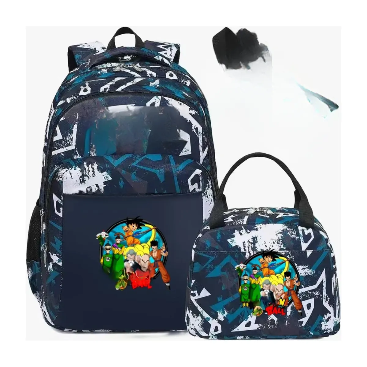 Mochila de Dragon Ball de camuflaje, lote de 3, para la escuela – modelo 11