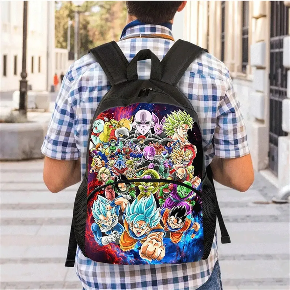 Mochila de Dragon Ball escolar ligera, juego de 3 piezas – vue 4